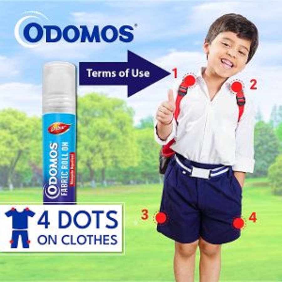 Odomos Mosquito Repellent Fabric Roll On - 8 ml. 