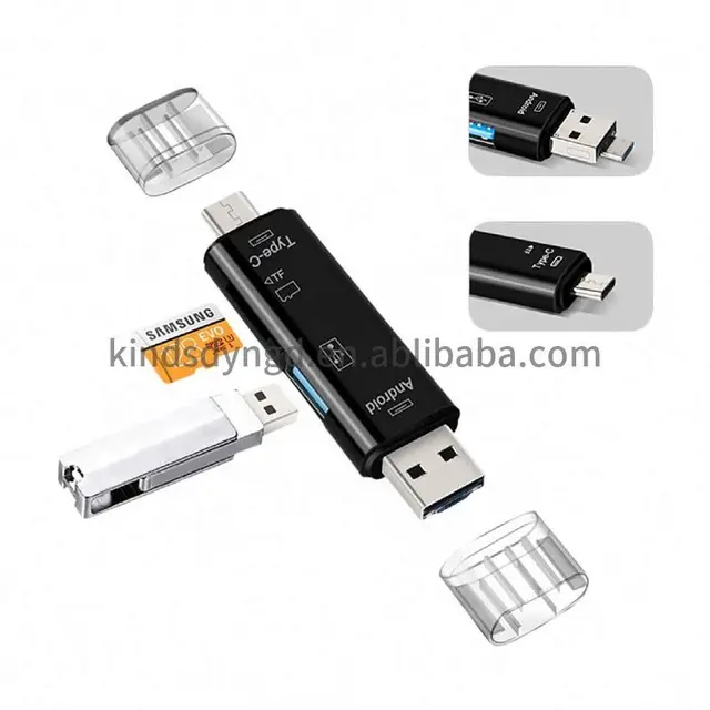 5 in 1 Type C/Usb /Micro Usb/Tf/SD Memory Card Reader OTG Card Reader. 