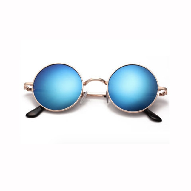 (NEW)Retro Vintage Black Silver Gothic Steampunk Metal Sunglasses For Men Women Mirrored Circle Sun Glasses Male Oculos
