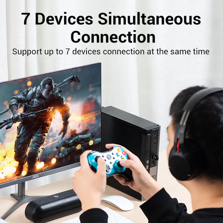VENTION CDSB0 USB Bluetooth5.0 Adapter - 7 Devices Connection - Backward Compatible - Black. 