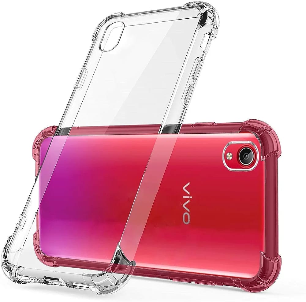 2in1 Combo For Vivo Y1S Soft Silicon transparent Case Back Cover+ Screen Protector. 