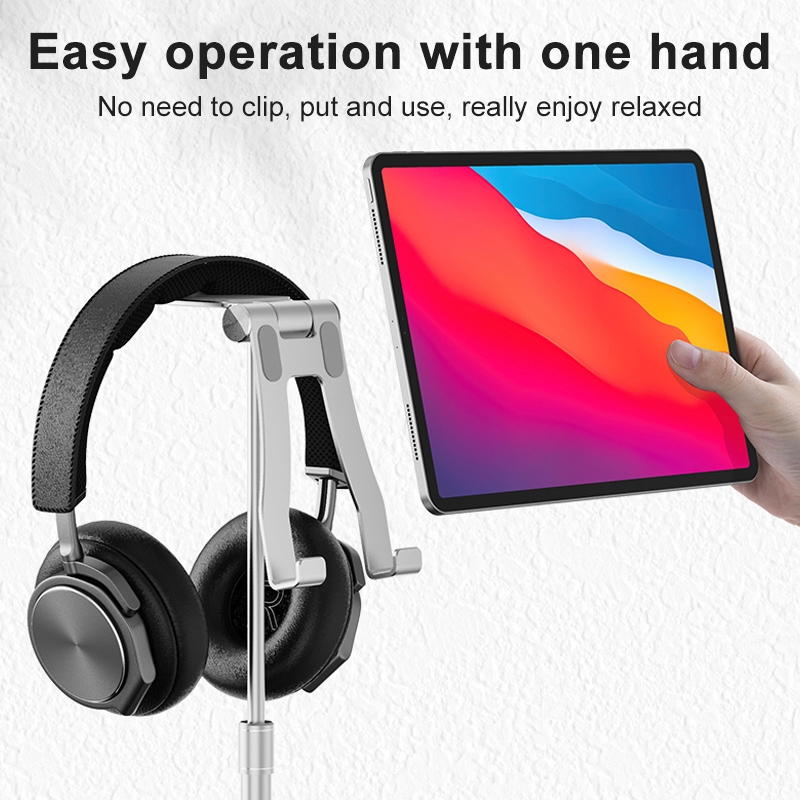 (New)R-JUST PB03 Lifting / Angle Adjustable Multi-function Headset / Tablet / Mobile Phone Holder, Suitable for Devices Under 12.9 inch. 