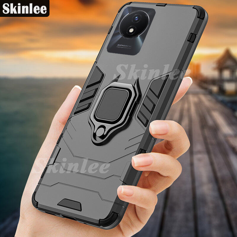 Phone Case VIVO Y02 Back Cover with Holder Ring Cover Cases Casing hp for VIVO Y02 Cover Cases Car Magnet Phone Cases