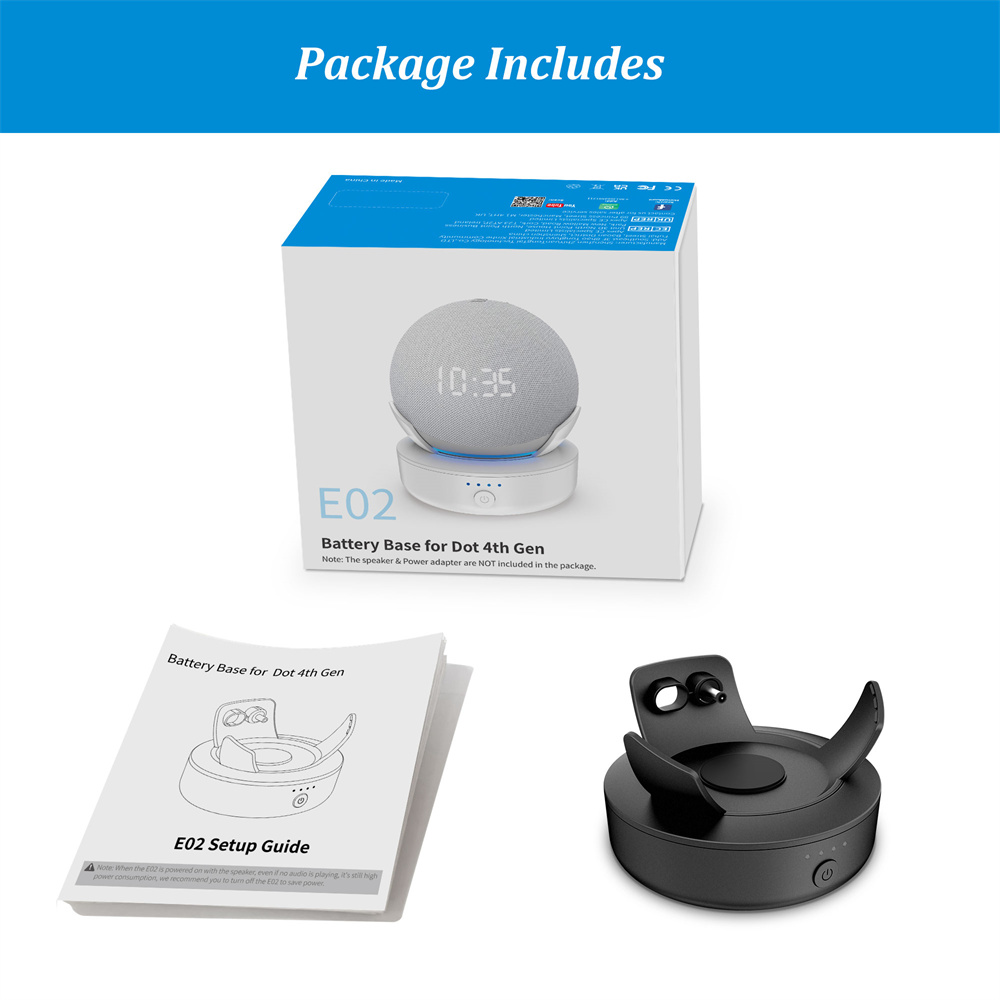 Battery Base For Alexa Echo Dot 4th 5th Gen 10000/5000 mAh Portable Rechargeable Power Bank For Smart Speaker Stand Holder. 
