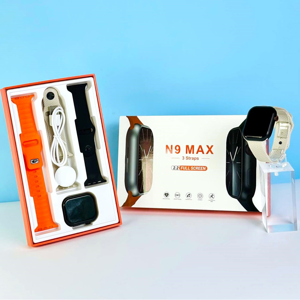 N9 Max Smart Watch 2.2 Full Screen With 3 Strap. 