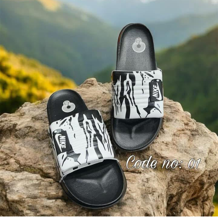 New Collection Black White Red And Yellow Color NK Slide Slipper Sandal For Men M25002. 