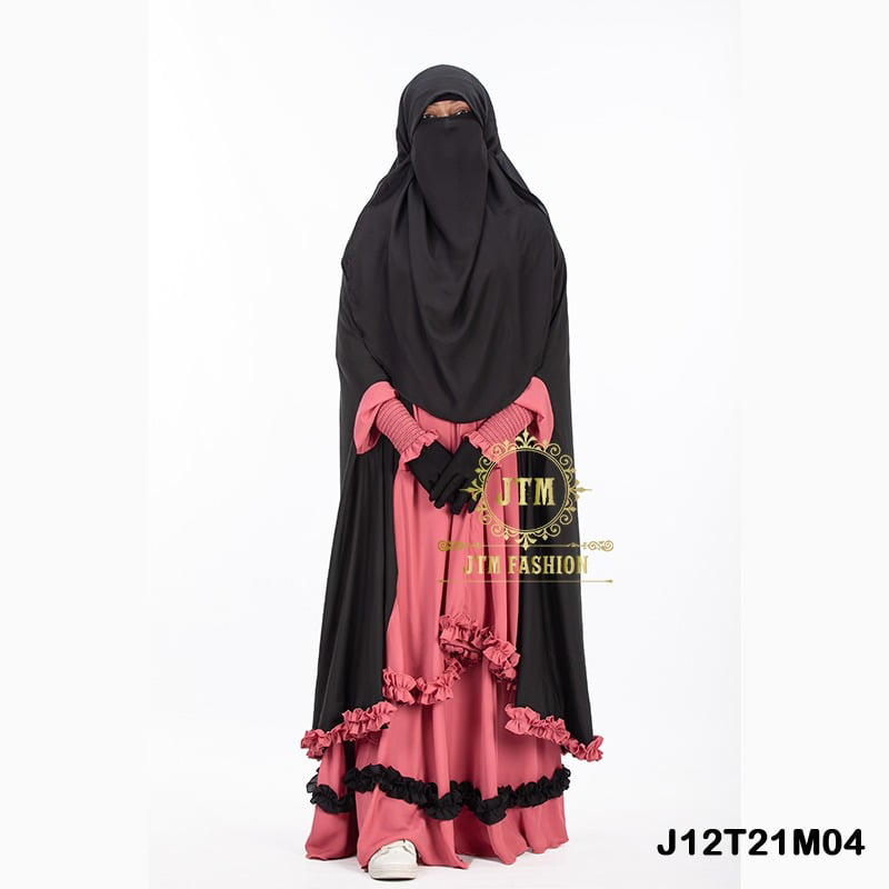 3 Part "Niqab Hijab Skirt" Full Set Premium fabric Khimar Traditional veiled Islamic Dress for Women