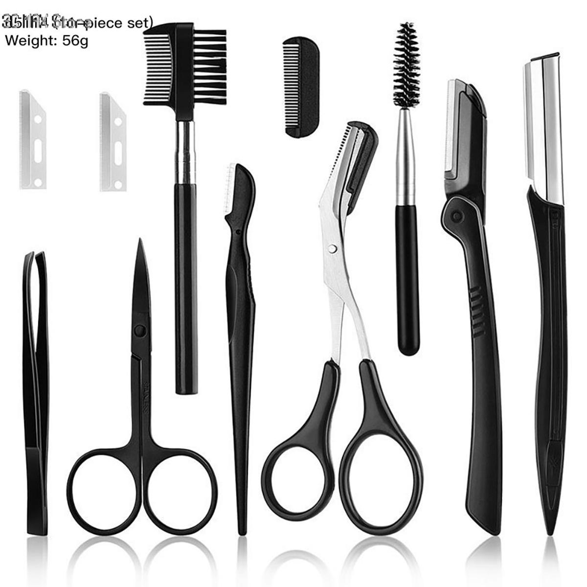 NYT Stainless Steel Eyebrow Razor Eyebrow Trimming Set Eyebrow Comb Eyebrow Tweezers Eyebrow Shaper Makeup Tools Professional Design