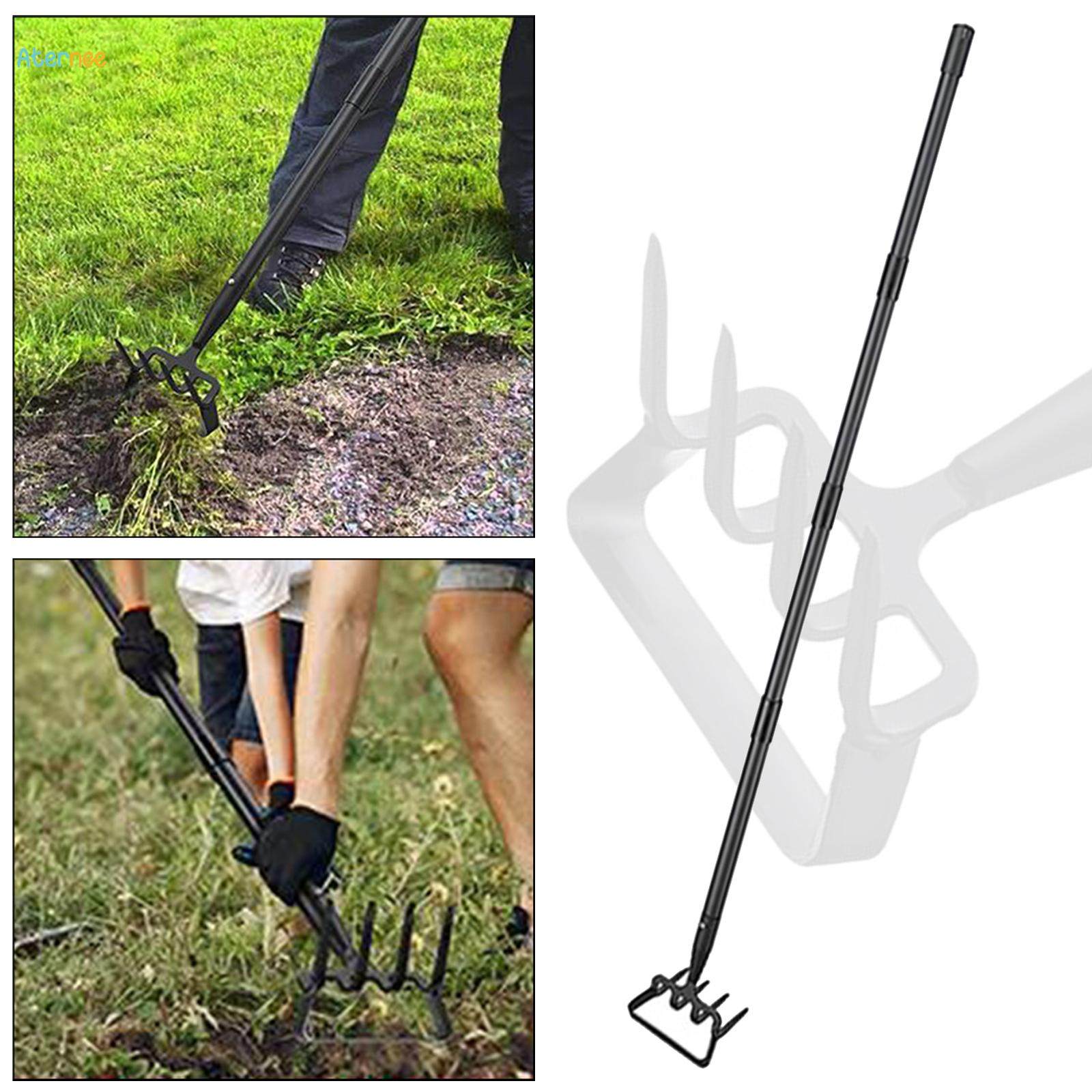 Hoe and Cultivator for Weeding, 2 in 1 Heavy Duty with Handle, Scuffle Garden Hoe with Rake, Metal Weeding Loop Hoe. 