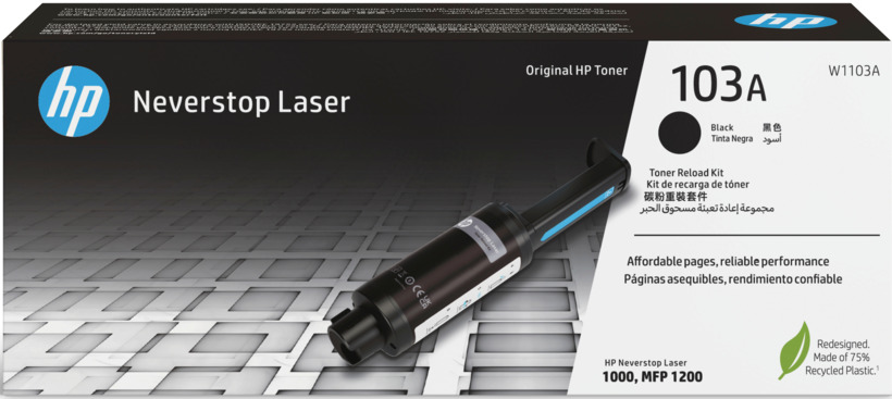 HP 103A Black Original Neverstop Laser Toner Reload Kit (W1103A). 