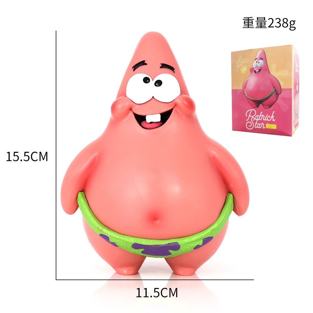 Cross-border new SpongeBob SquarePants animation figure Patrick star figure ornament car desktop cartoon figure model. 