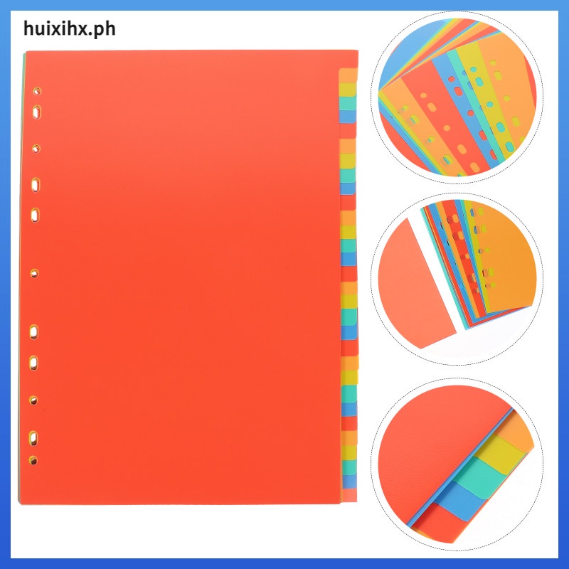 31 Sheets Plastic File Folder Tag Dividers Binder Page Organizer Adhesive Slip Paper Blank Loose Leaf Labels Notebook Supplies Tab huixihx