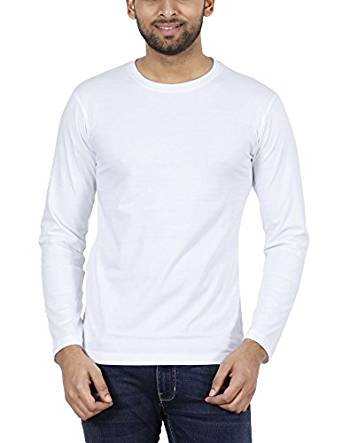full sleeve plain white t shirt
