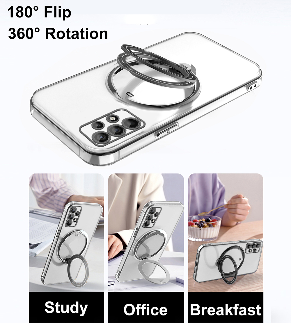 Relaxtoo For Samsung Galaxy A52 5G 4G and Samsung Galaxy A52s 5G Magsafe Magnetism Plating Bracket Back Cover For SamsungA52 GalaxyA52 SamsungA52s GalaxyA52s Portability Ring Stand Impact Resistant Case. 