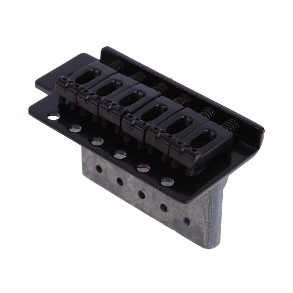 Black Electric Guitar Tremolo Bridge With Bar New 1 Set 6 Strings Parts. 