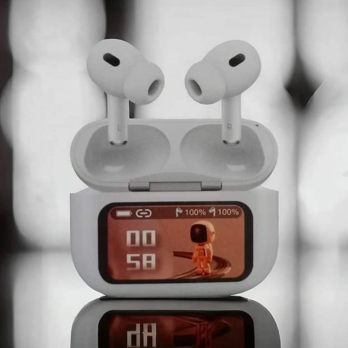 App Version A9 Pro Touch Screen Display Airpods with ANC ENC TWS Earbuds iOS and Android App Supported Airpods Fere Fit App. 