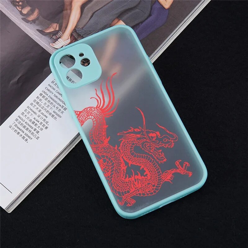 Unique Aesthetic Design Red Dragon Phone Case for iPhone 15 14 13 12 11 Pro Max Mini X XS XR 7 8 Plus SE Soft Bumper Back Cover. 