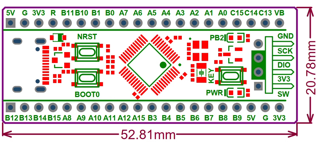 WeAct GD32F303CCT6 GD32F303 Core Board Development Board Minimum System Board. 
