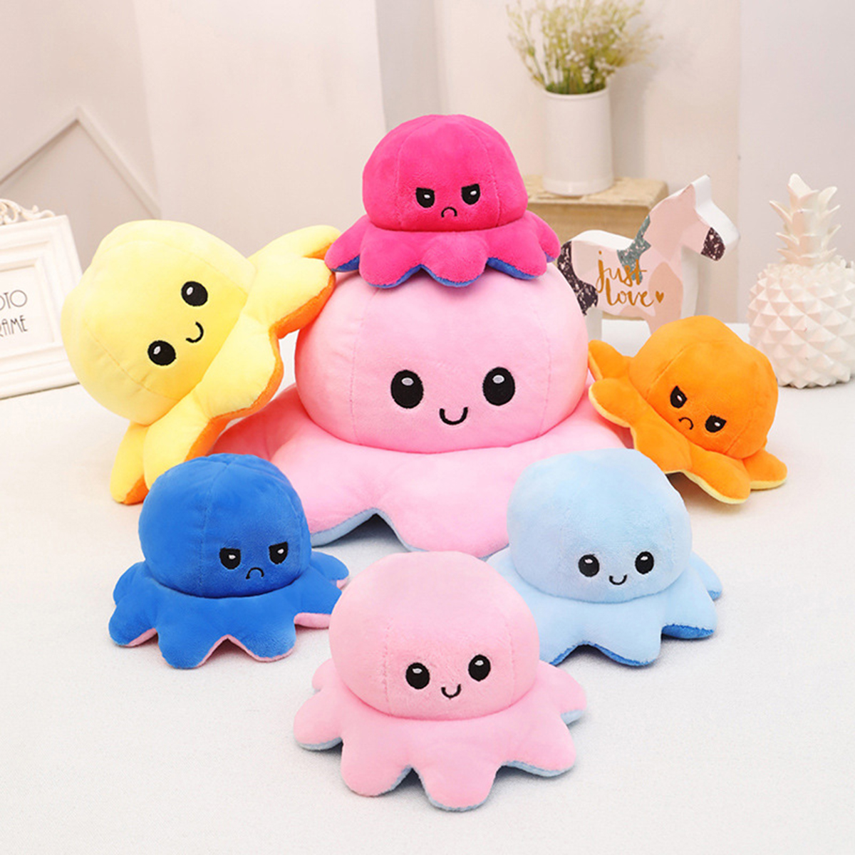 Exceotional Quality - Double Sided Expression Type Deformed Octopus Baby Doll - Doll - Innovative Design - To Exprerience Greatness. 
