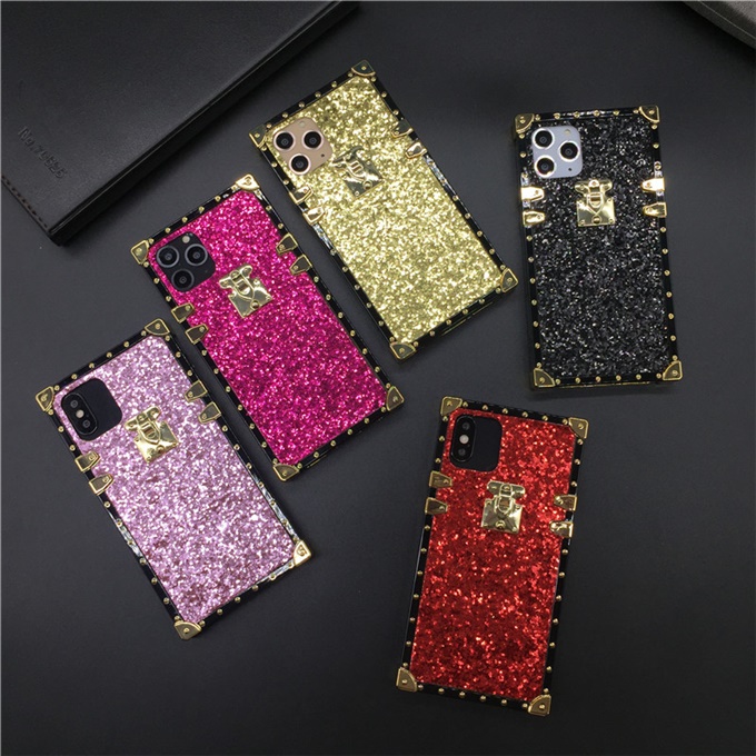 Luxury Bling Square Case for iPhone 14 PRO MAX 11 12 PRO XS X XR Sequins Shinning Phone Cover for iphone 13 PRO MAX 7 8 14 Plus. 