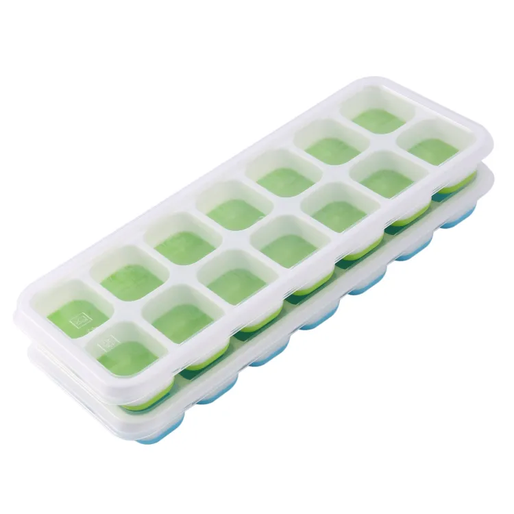Ice Cube Tray With Lid And Storage Bin, Easy-Release 55 Ice Tray With  Spill-Resistant Cover, Container, Scoop - AliExpress