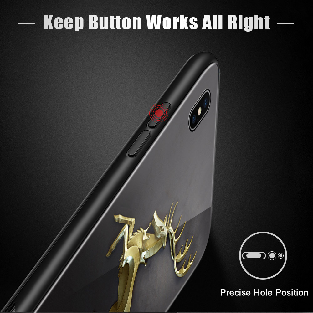 UCUC for Infinix Hot 12 Play Back Cover Game of Thrones Luxury Personalized Patterns Tempered Glass Phone Case. 
