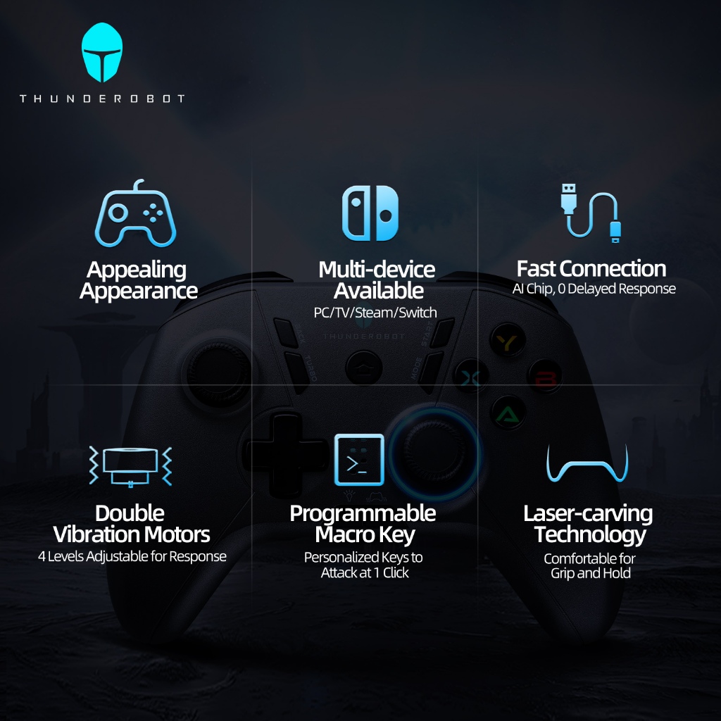 Thunderobot G30 Wired Gamepad Multi-Platform Computer TV Steam Gaming Controller. 