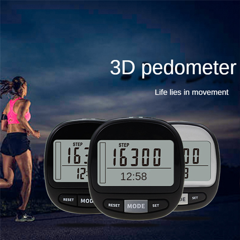 3D Pedometer Step Counter for Walking with Clip and Strap,7 Days Memory. Accurate Step Counter for Men Women & Kids. 