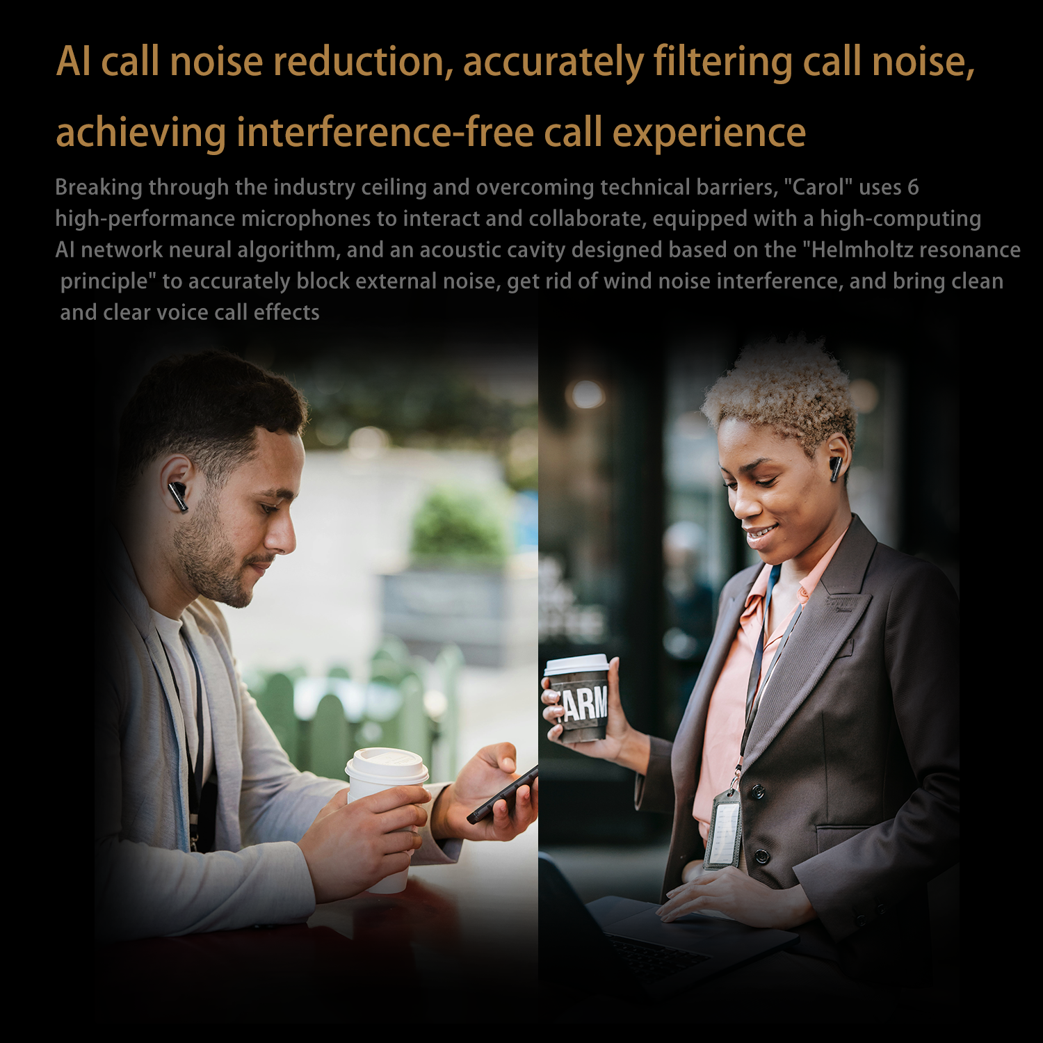 KZ Carol ANC True Wireless Earphone 55dB Active Noise Canceling TWS Headphone 6 Mics AI HD Call Bluetooth 5.3 HiFi in-Ear Earbud. 