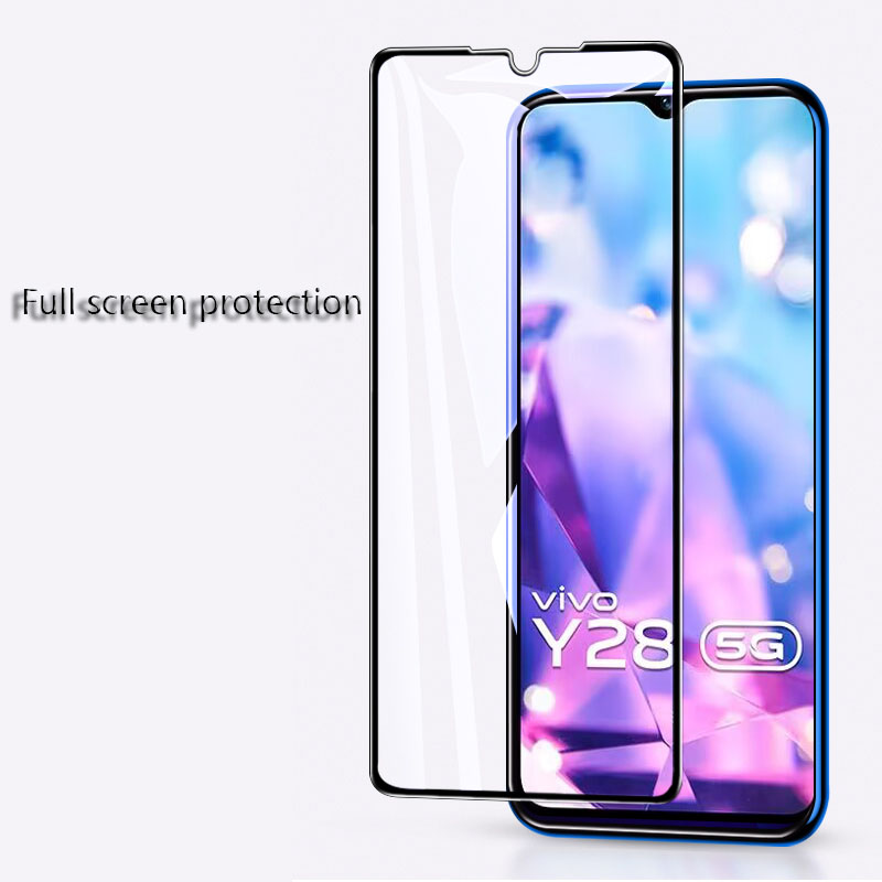 【Buy One Get One Free】Olige Tempered Glass Film For VIVO Y28 5G High-Definition Full Screen Protector Anti-Scratch