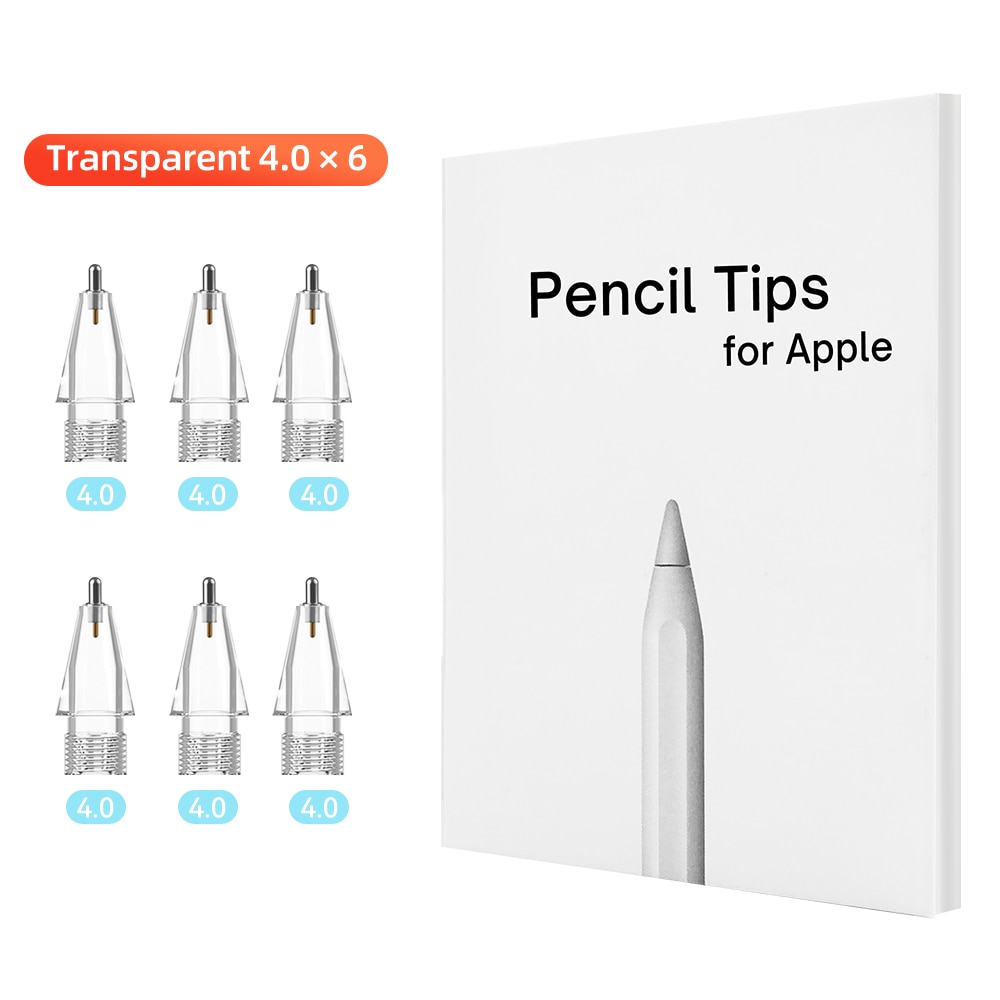 for Apple pencil tip Double Layer 2B HB Thin Tip Transparent Nib For Apple Pencil 1st 2nd Generation Nib iPad Stylus Pen. 