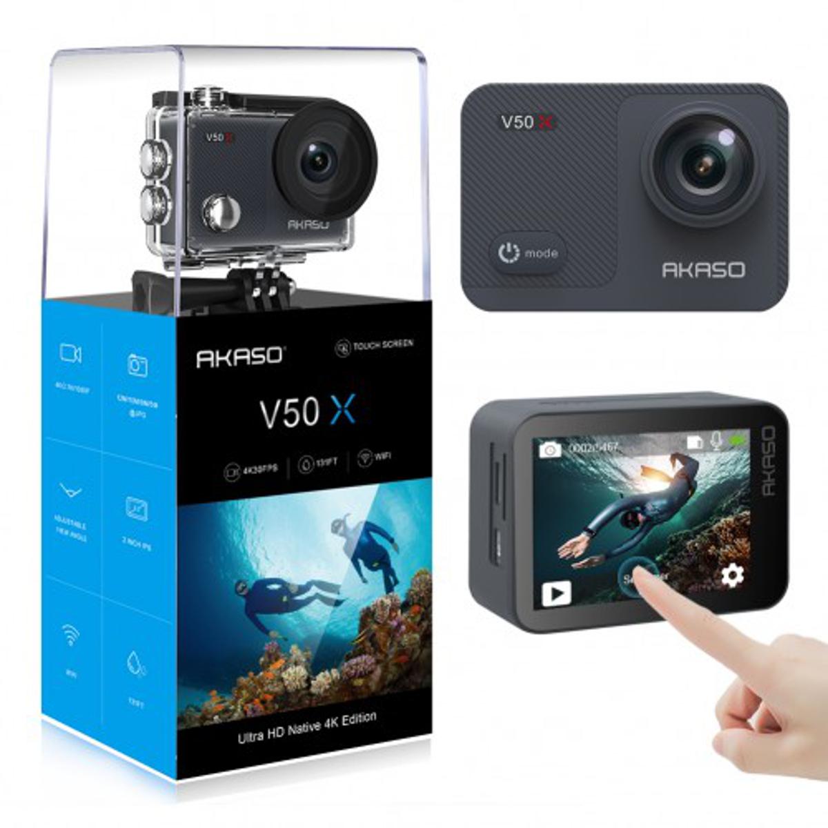 Akaso V50X Native 4K 30 Fps Wifi Action Camera with Eis Touch Screen. 