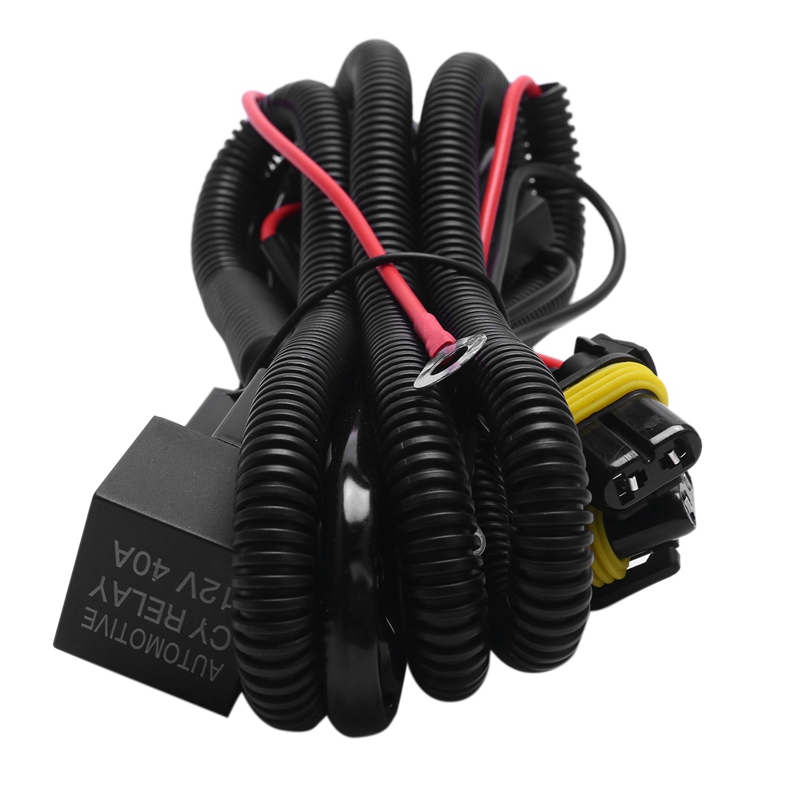 2Pcs Car Fog Light Relay Harness H11 880 Relay Adapter Extension Cable 40A LED Light and Halogen Fog Light Connector. 