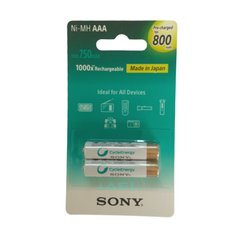 Sony AAA 800mAh 1.2V Ni-MH Rechargeable Battery (Pair)