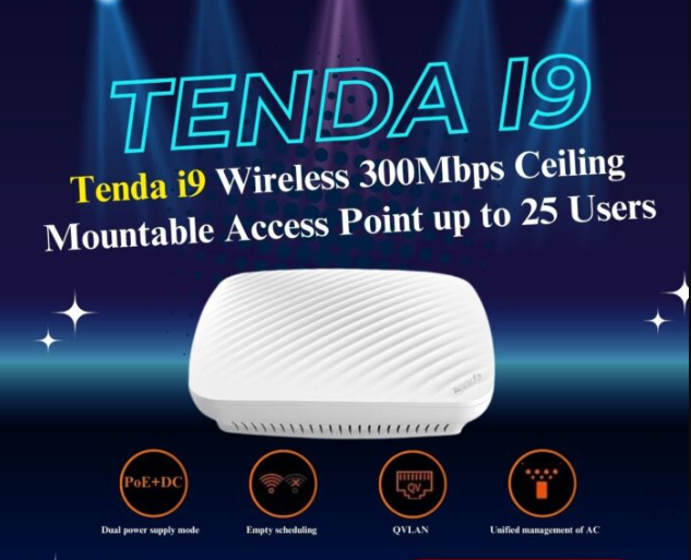 Tenda I9 300Mbps Indoor Ceiling Wireless WiFi Access Point