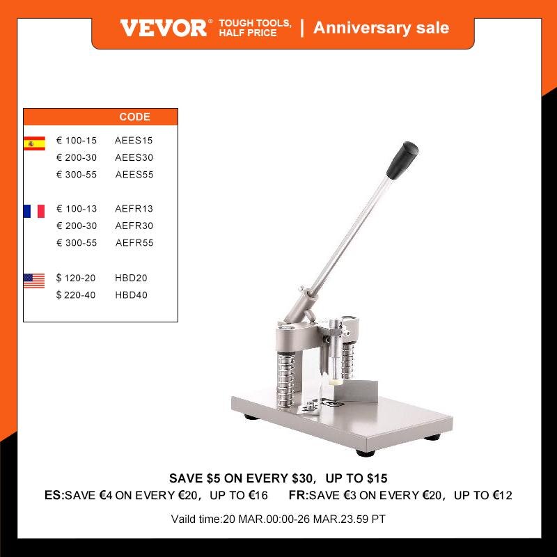 VEVOR Manual Corner Rounder Die Cutter With Paper-Pressing Device 30mm Cutting Height Heavy Duty for Printing Packaging Industry. 