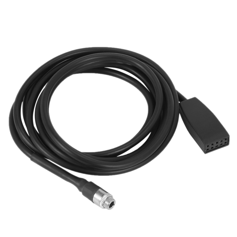 Black 10 Pin 3.5 mm Jack Car USB AUX IN Cable For BMW E39 E53 BM54 X5