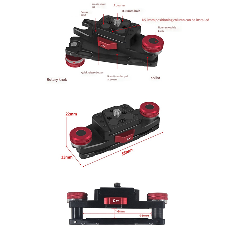 Camera Waist Belt Clip Quick Release V Plate Mount Anti-Shake Fast Switch Tool for SLR Gimbal Shoulder Strap Clamp. 