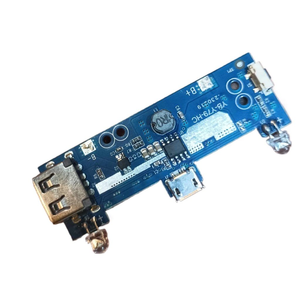 BLUE SINGLE USB Power Bank Circuit With LED Indicator & LED Light Input 5V 2A Micro USB Socket Output 5V 2A USB For 18650 Battery Charging Module 3.7V Battery