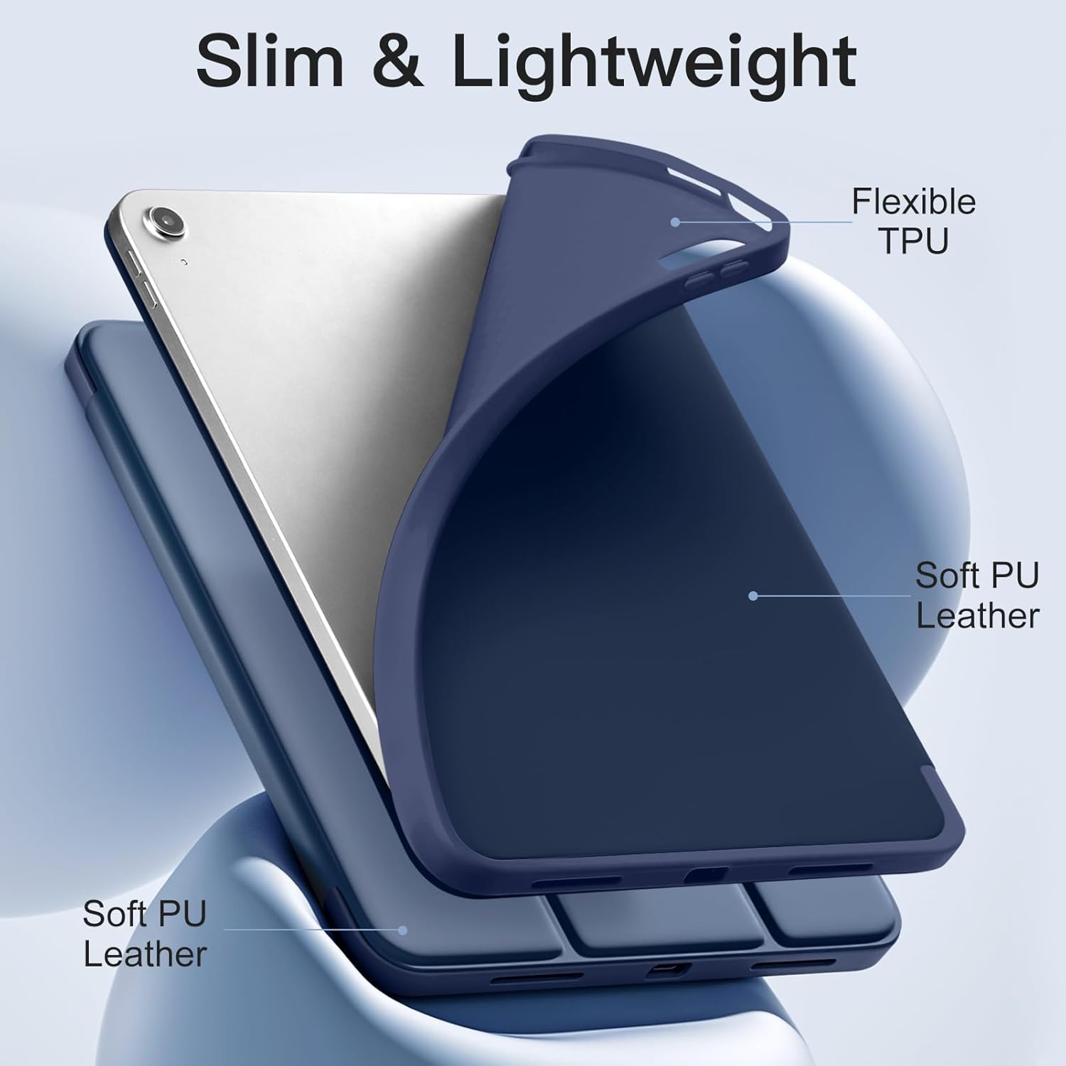 Compatible with iPad (A16) 11th Generation Case 11 Inch 2025 New, for iPad 10th Generation Case 10.9 Inch 2022, Trifold Stand Protective Cover with Pencil Holder, Auto Sleep/Wake, Model: A2757 A2777 A3162 A2696 A3355 A3356 A3354. 