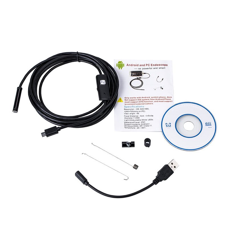 【happy one】Waterproof Mobile Endoscope Camera Inspection Flexible Usb Android Phone Zoom Lens for Snake Borescope 5.5mm/7mm. 