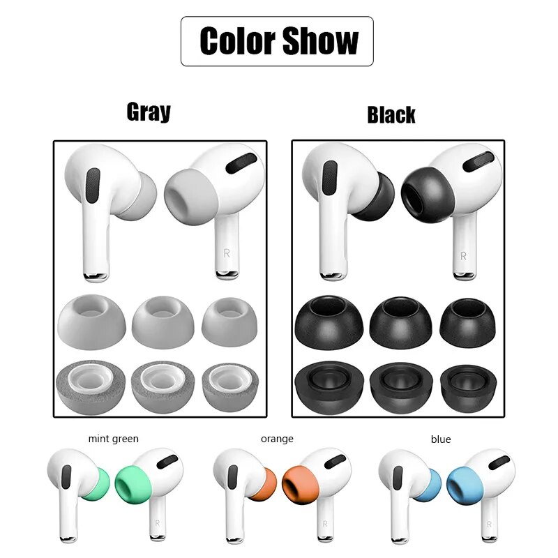 For Apple AirPods Pro 2 Ear Tips Memory Foam Tips Anti Slip Earbuds Ear Cushion Replacement Earphone Ear pads Small Medium Large. 
