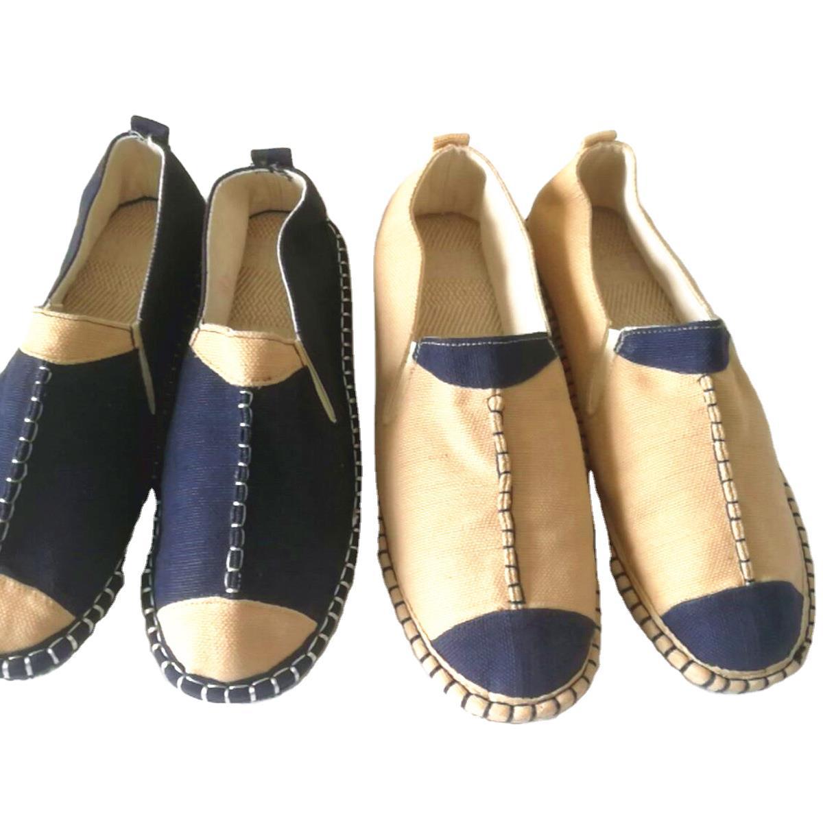 Chinese Style Taoist Shoes Embroidered Cotton and Linen Men's Shoes Rubber Sole Retro Chinese Style Linen Shoes Slip-on Lazy Shoes Cotton and Linen Cloth Shoes. 
