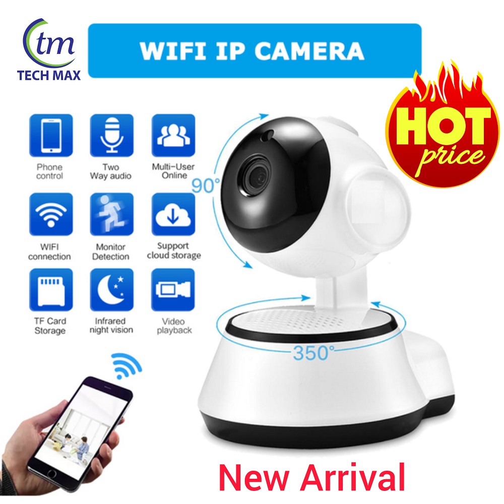 V380 PRO Q6 WiFi IP Camera 2MP 1080P  360 Degree Robotic Mini PTZ Two-way Voice Night Vision Security CCTV Camera. 
