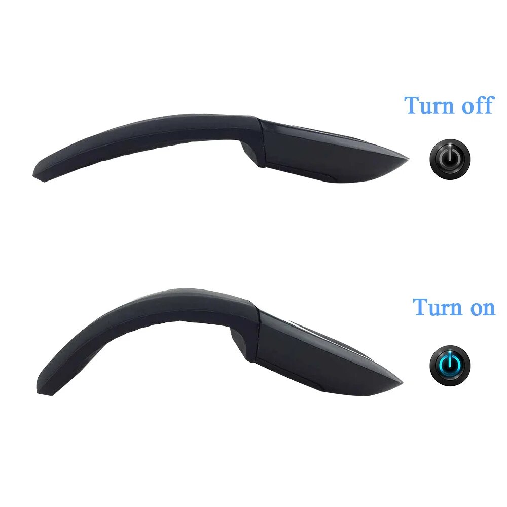 Bluetooth Wireless 2.4G Mouse Arc Touch Ultra Thin Folding Design Mause 1200 DPI Foldable Computer Portable Mice For PC Laptop. 