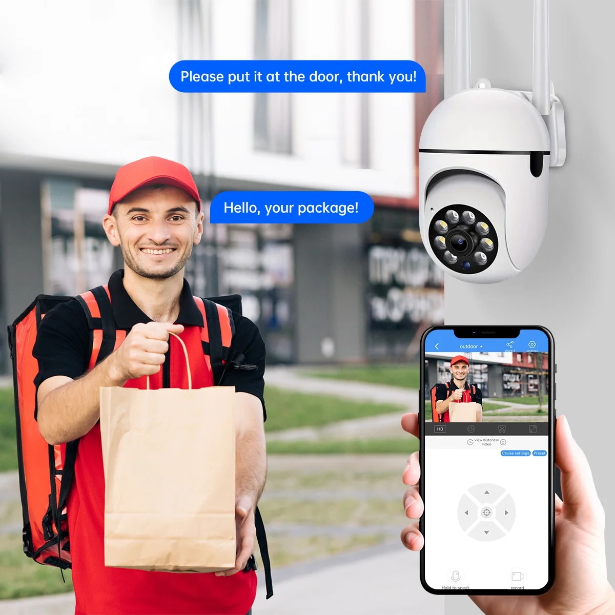 JOOAN 3MP PTZ IP Camera Color Night Auto Tracking CCTV IP WiFi Camera Security Camera Home Surveillance Camera Baby Monitor. 