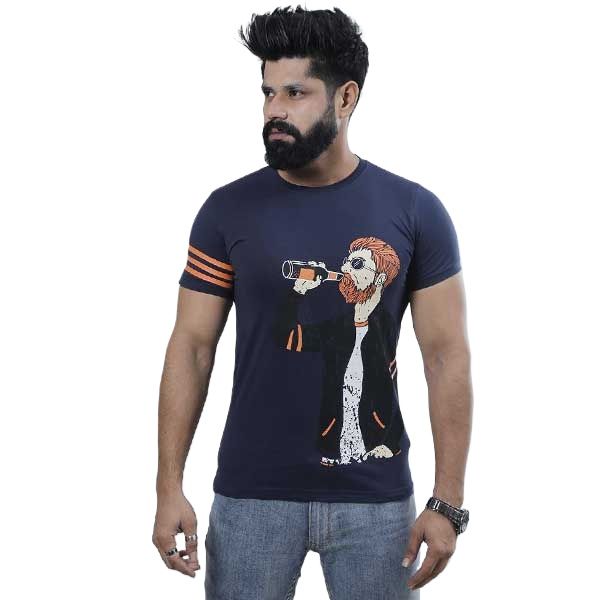 Blue tshirt for men new collection 2025 | Soft Cotton tshirt for men blue | Export quality tshirt printed | Low price tshirt collection for men