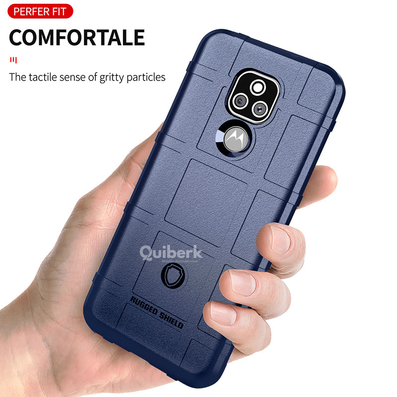 Quiberk for Motorola Moto E7 Plus Shockproof Armor Case Full Protection Soft Phone Back Cover. 