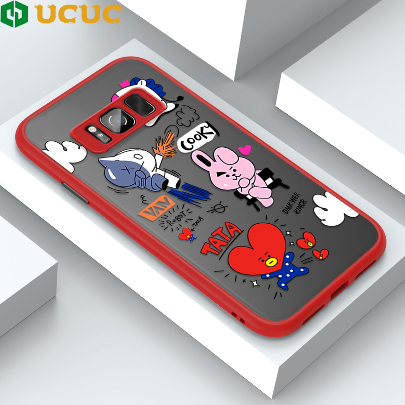 UCUC for Samsung Galaxy S8 Back Cover BTS Anthropomorphic Image Frosted Transparent Hard Phone Case Thin Shockproof Full Cover Camera Protect Case. 