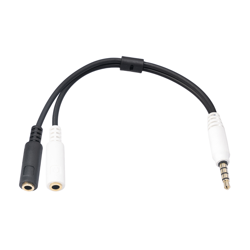 3.5mm One Point Two Headphone Microphone Splitter Ctia Standard Connection Audio Cable 20cm. 